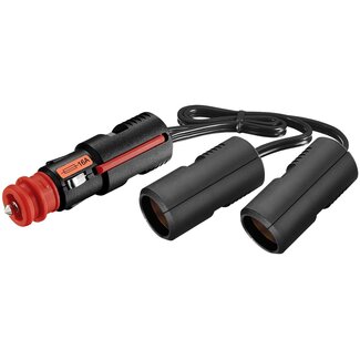 ProCar ProCar sigarettenaanstekerplug splitter met 2 12-24V poorten / zwart - 0,25 meter