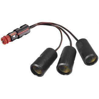 ProCar ProCar sigarettenaanstekerplug splitter met 3 12-24V poorten / zwart - 0,25 meter