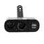 Sigarettenaanstekerplug splitter met 2x 12-24V en 2x USB-A poort / zwart