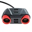 Sigarettenaanstekerplug splitter met 2x 12-24V en 4x USB-A poort / zwart/rood - 1,2 meter