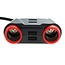 Sigarettenaanstekerplug splitter met 2x 12-24V en 4x USB-A poort / zwart/rood - 1,2 meter