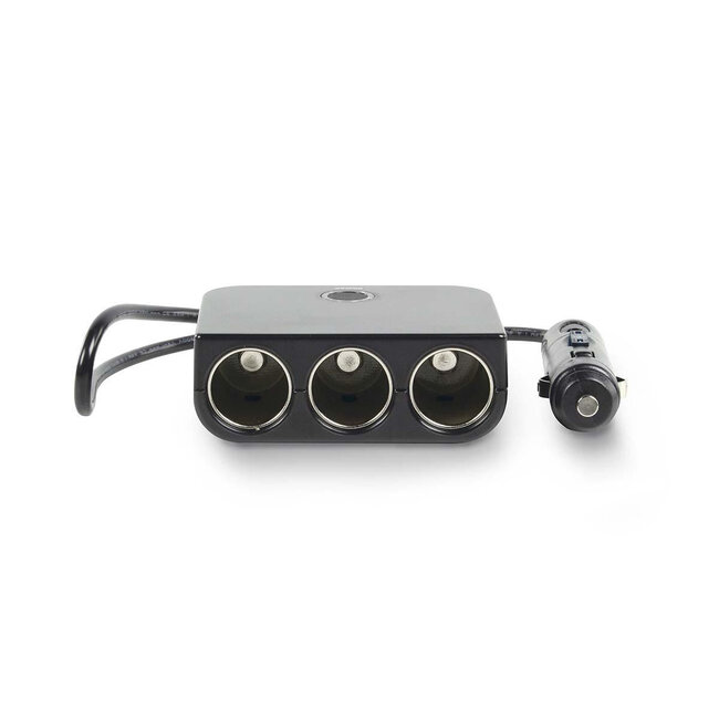 Nedis sigarettenaanstekerplug splitter met 3x 12V en 1x USB-A poort / zwart - 0,40 meter