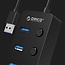 Orico USB hub met 4 poorten en aan/uit schakelaars - USB3.0 - busgevoed / zwart - 0,30 meter