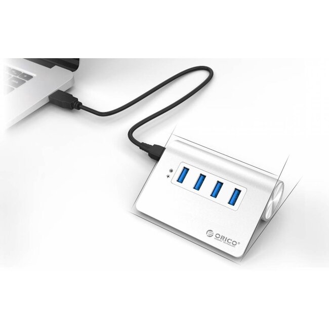 Orico USB desktop hub met 4 poorten - USB3.0 - busgevoed / aluminium - 1 meter