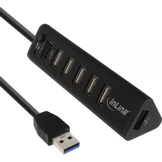 InLine InLine Smart USB hub met 7 poorten - USB2.0/USB3.0 - busgevoed / zwart - 0,50 meter