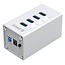 Orico USB hub met 4 poorten - USB3.0 - externe 12V voeding / aluminium - 1 meter