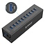 Orico USB hub met 10 poorten - USB3.0 - externe 12V voeding / zwart - 1 meter