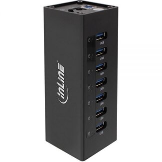 InLine InLine USB hub met 7 poorten - USB3.0 - externe 12V voeding / zwart - 1 meter