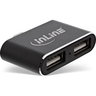 InLine InLine USB-C hub met 2 USB-A poorten - busgevoed - USB2.0 / zwart