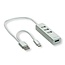 USB-C/USB-A hub met 4 USB-A poorten - busgevoed - USB2.0 / zilver - 0,25 meter