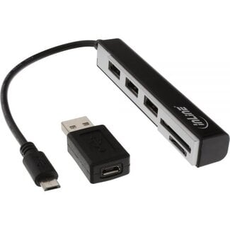 InLine InLine Micro USB OTG kaartlezer met 3-poorts USB Hub - 0,15 meter