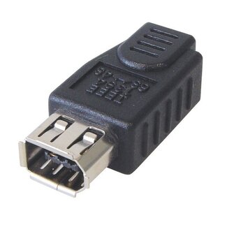 MaxTrack FireWire 400 adapter met 4-pins (v) - 6-pins (v) connectoren / zwart