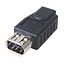 FireWire 400 adapter met 4-pins (v) - 6-pins (v) connectoren / zwart