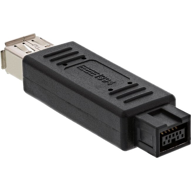 FireWire 400-800 adapter met 9-pins (m) - 6-pins (v) connectoren / zwart