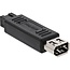 FireWire 400-800 adapter met 9-pins (m) - 6-pins (v) connectoren / zwart