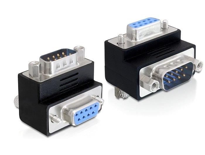 Delock - Adapter Sub-D 9 Pin Stecker - Buchse 90° gewinkelt