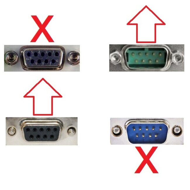 Seriële RS232 haakse adapter 9-pin SUB-D (m) - 9-pin SUB-D (v) - versie 3
