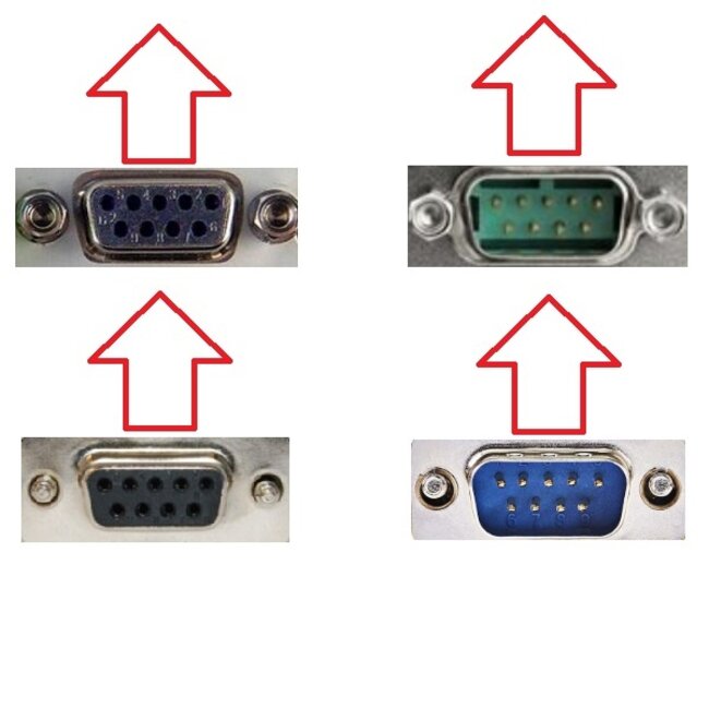 Seriële RS232 haakse adapter 9-pin SUB-D (m) - 9-pin SUB-D (v) - versie 5