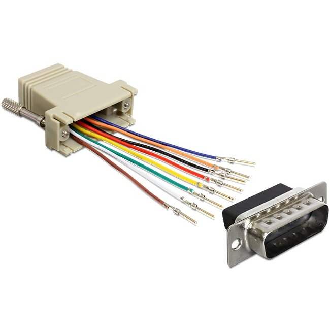 Gameport adapter 15-pins SUB-D (m) - RJ45 (v) / beige