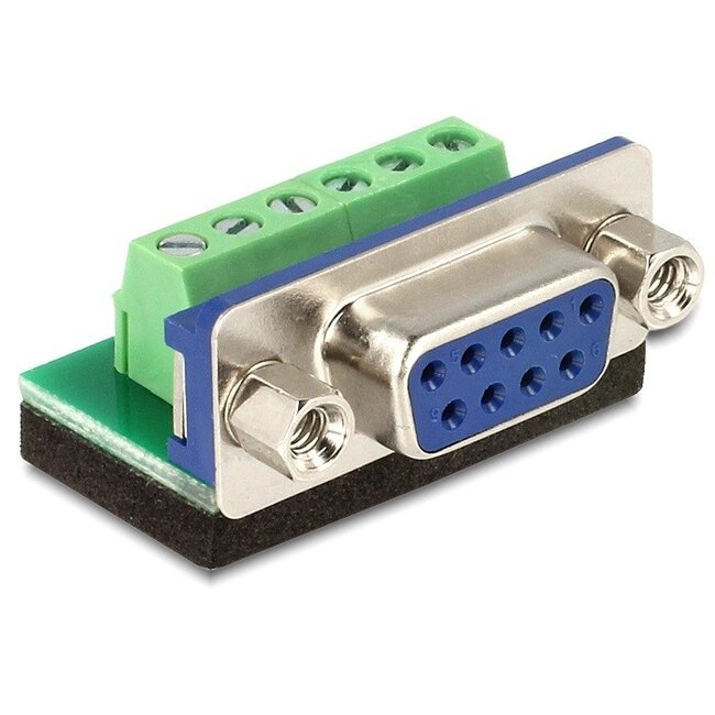 Seriële RS232 connector 9-pins SUB-D (v) - 6-pins Terminal Block / schroeven