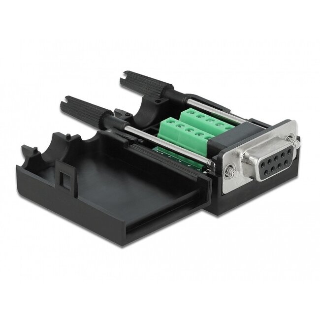 Seriële RS232 connector 9-pins SUB-D (v) met schroeven - 10-pins Terminal Block met behuizing / schroeven