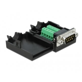 DeLOCK Seriële RS232 connector 9-pins SUB-D (m) met schroefingangen - 10-pins Terminal Block met behuizing / schroeven