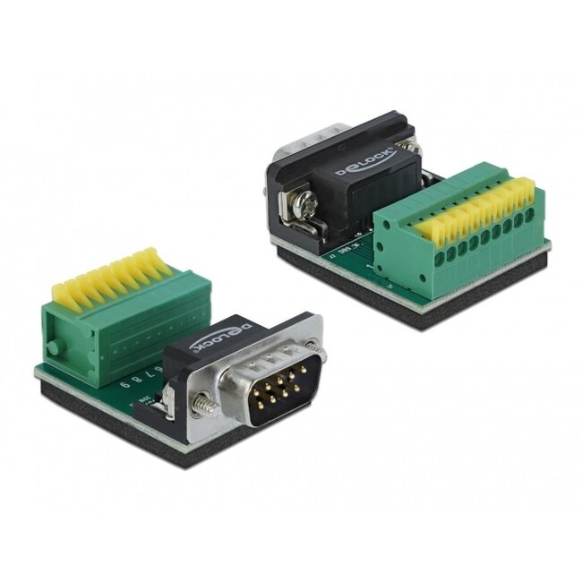 Seriële RS232 connector 9-pins SUB-D (m) - 9-pins Terminal Block / klemmen