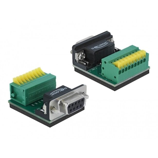 Seriële RS232 connector 9-pins SUB-D (v) - 9-pins Terminal Block / klemmen