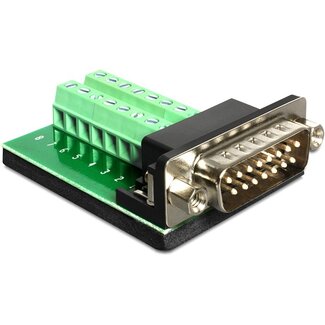 DeLOCK Gameport connector 15-pins SUB-D (m) - 16-pins Terminal Block / schroeven