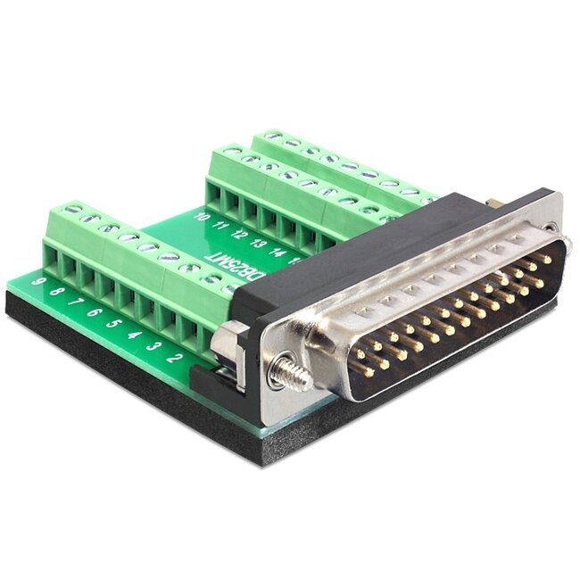 Seriële RS232 connector 25-pins SUB-D (m) - 27-pins Terminal Block / schroeven