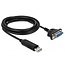 USB-A (m) naar 9-pins SUB-D met moeren (v) seriële RS232 adapter / FTDI chip - 1,8 meter