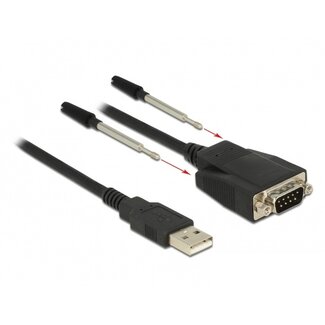 DeLOCK USB-A (m) naar 9-pins SUB-D met schroeven/moeren (m) seriële RS232 adapter / FTDI chip / ESD protectie - 0,45 meter
