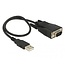 USB-A (m) naar 9-pins SUB-D met schroeven/moeren (m) seriële RS232 adapter / FTDI chip / ESD protectie - 0,45 meter