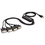 USB-A (m) naar 4x 9-pins SUB-D met schroeven (m) seriële RS232 adapter / FTDI chip - 1,4 meter