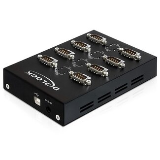 DeLOCK USB-A (m) naar 8x 9-pins SUB-D met moeren (m) seriële RS232 adapter / MosChip chip