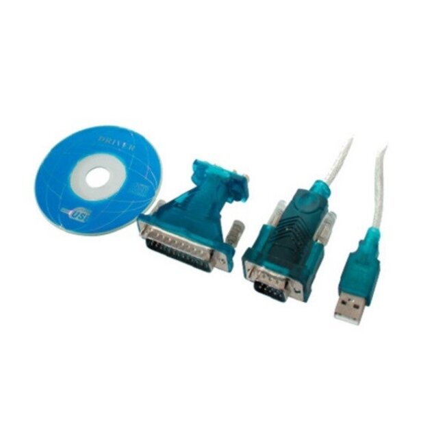 USB-A (m) naar 9-pins SUB-D / 25-pins SUB-D (m) seriële RS232 adapter - 1,5 meter