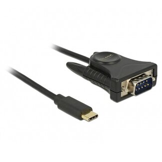 DeLOCK USB-C (m) naar 9-pins SUB-D met schroeven (m) seriële RS232 adapter / Prolific chip - 1,8 meter