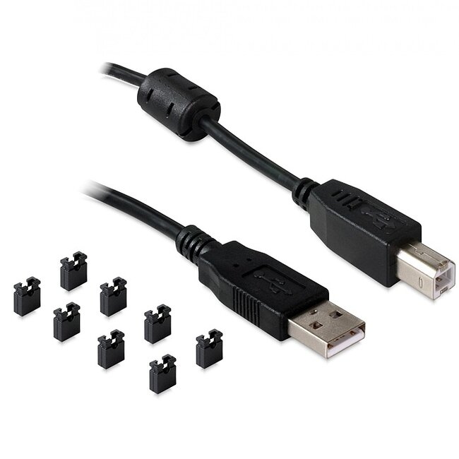 USB-A (m) naar 4x 9-pins SUB-D met moeren (m) seriële RS422/RS485 adapter / FTDI/Sipex chip / met dip switch / ESD protectie