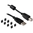 USB-A (m) naar 4x 9-pins SUB-D met moeren (m) seriële RS422/RS485 adapter / FTDI/Sipex chip / met dip switch / ESD protectie