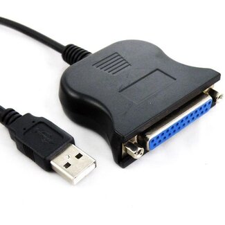 Dolphix USB-A (m) naar 25-pins SUB-D met moeren (v) IEEE1284 parallelle printerkabel - 1 meter