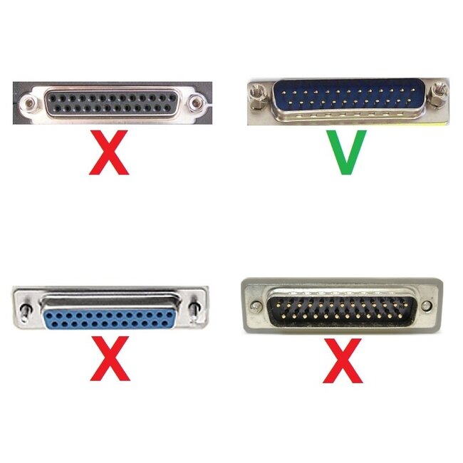 USB-C (m) naar 25-pins SUB-D met schroeven (m) IEEE1284 parallelle printerkabel / Prolific PL2305 chip - 1,8 meter