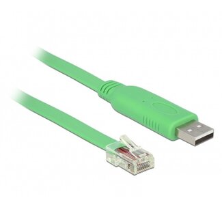 DeLOCK USB-A (m) naar RJ45 (m) seriële RS232 adapter / groen - 1,8 meter