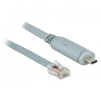 DeLOCK USB-C (m) naar RJ45 (m) seriële RS232 adapter / grijs - 1 meter