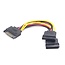 SATA (m) - 2x SATA (v) voeding splitter - 0,10 meter