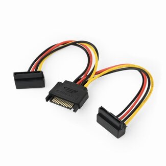 Cablexpert SATA (m) - 2x SATA (v) haaks voeding splitter - 0,15 meter