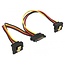 SATA (m) - 2x SATA (v) haaks met metalen klem voeding splitter - 0,10 meter