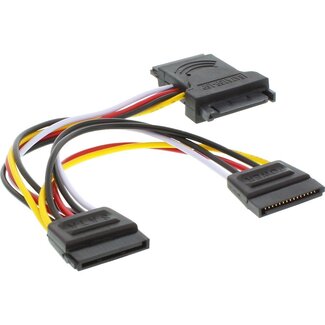 Roline SATA (m) - 3x SATA (v) voeding splitter - 0,15 meter