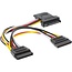 SATA (m) - 3x SATA (v) voeding splitter - 0,15 meter