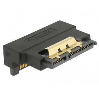 DeLOCK SATA data- en voeding adapter - haaks naar beneden - SATA600 - 6 Gbit/s / zwart