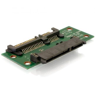 DeLOCK SATA data- en voeding opbouw adapter - SATA600 - 6 Gbit/s / zwart